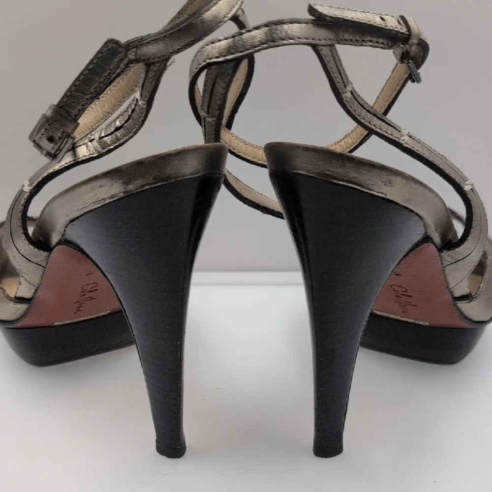 Cole Haan x Nike Air Gold Metallic Leather Pumps – Size 7.5 PEWTER/Gold